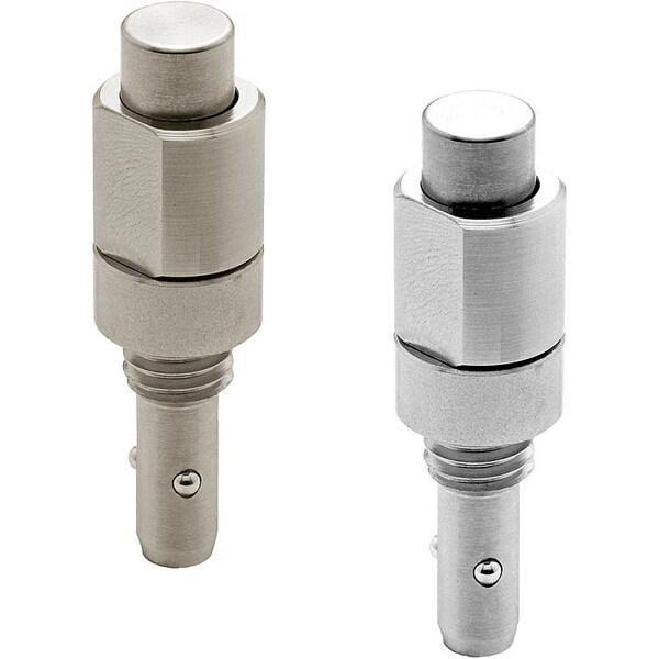 Ball Lock Pin Without Head, D1=10, L1=21, 5, Stainless Steel Bright, Comp:Stainless Steel